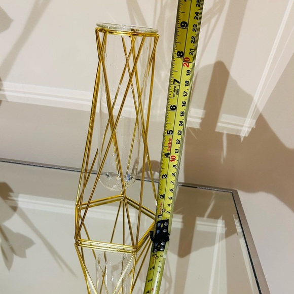 3 Gold Geometric Vases - Picture 8 of 9